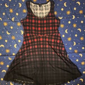 Grunge red and black plaid skater dress from Torrid